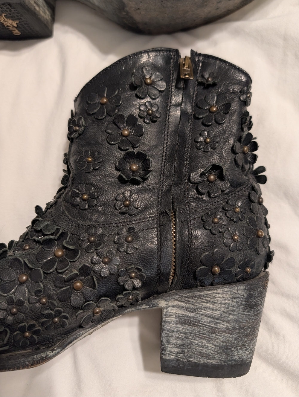 Old Gringo Vesuvio Floral Black Goat & Calf Leather Hippie Chic Cowgirl Boots - Picture 5 of 16
